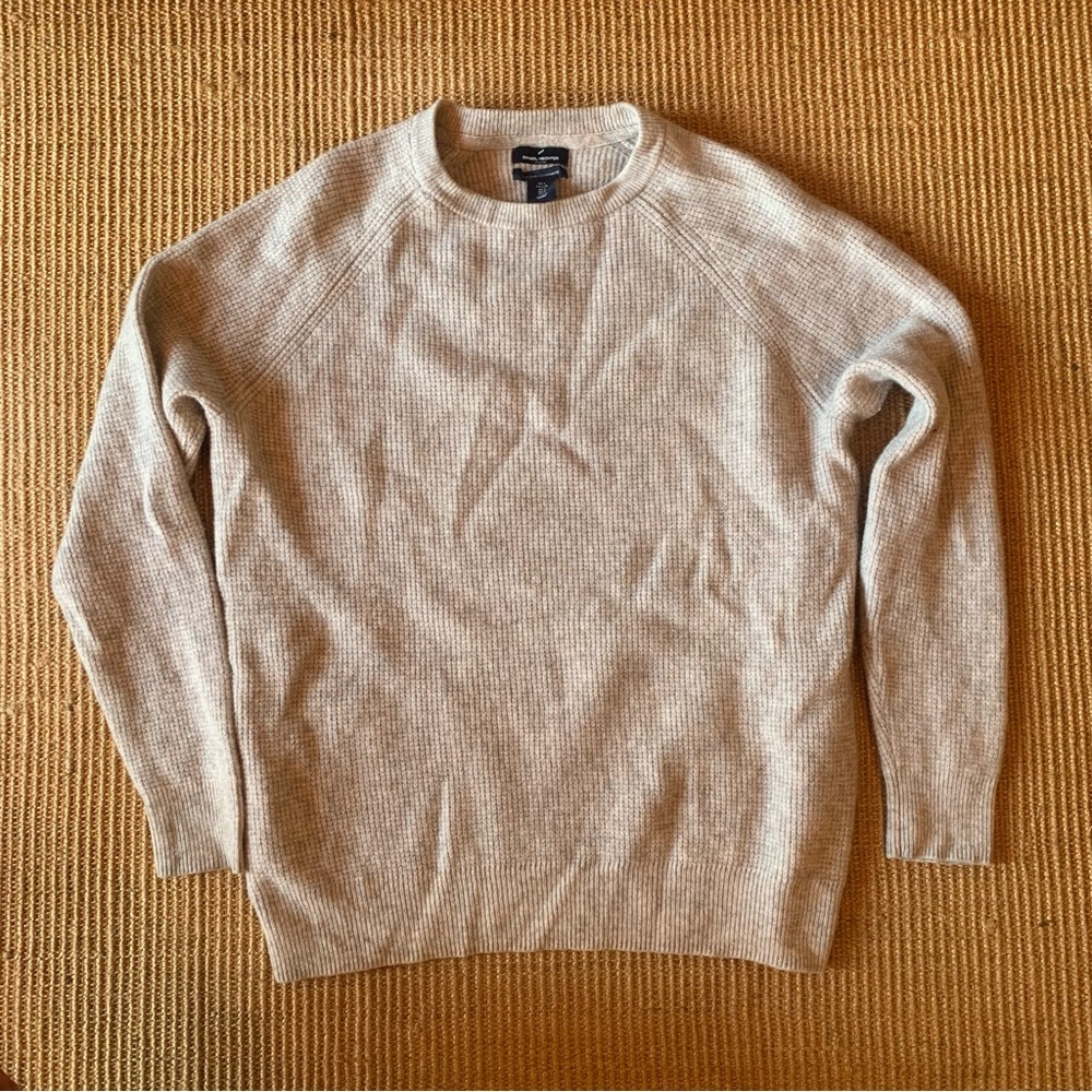 Daniel Hechter Paris Waffle Cashmere Gray Sweater Medium Large